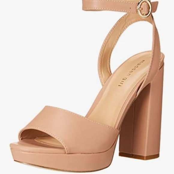 Madden Girl Nude Block Heel Sandals 7.5 - Picture 2 of 10